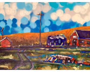 "Days Gone By" Original Chris Wakefield Original Mixed Media On Canvas Painting